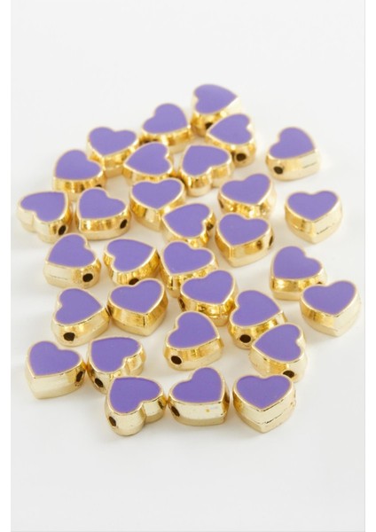 shop Kalp Mineli Bileklik ve Kolye Ucu Aparatı 1 Adet-Lila fiyatları