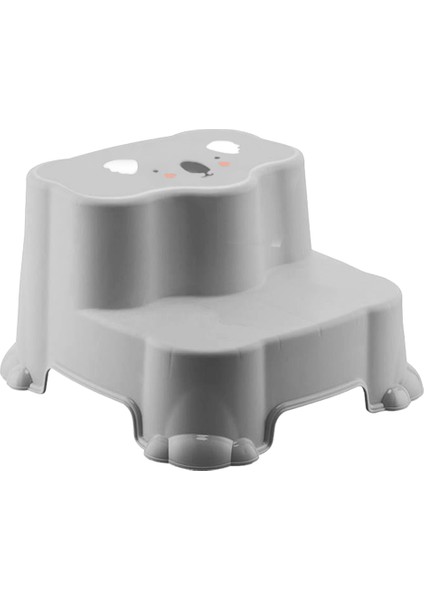 Çocuklar Için Kaydırmaz, Çift Basamaklı Tabure - Banyo ve Lavabo Katlı Yükseltici - Gri modelleri