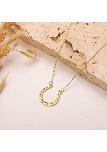 925 Ayar Gümüş Isimli Şans Sembolü Nal Kolye modelleri