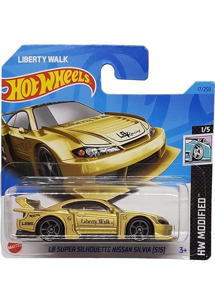 Wheels - Lb Super Silhouette Nissan Silvia [S15] - Hw Modified 1/5 - HKK47 - Short Card - Liberty Walk Lbwk - Altın Metalik - Mattel 2023