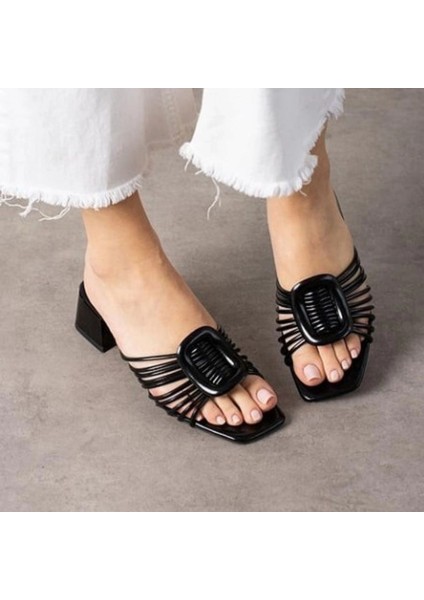 Anca Siyah Rugan Topuklu Terlik fırsatları