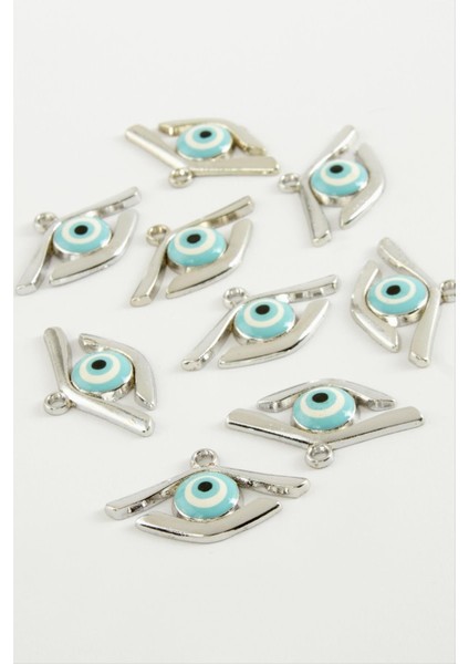 shop Göz Tek Kulplu Mineli Bileklik ve Kolye Ucu Aparatı 1 Adet-Mavi