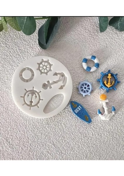 Deniz ve Tatil Temalı Mini Silikon Kalıp Taş Tozu Epoksi Reçine Kek Pasta Kalıp Dayanıklı Esnek
