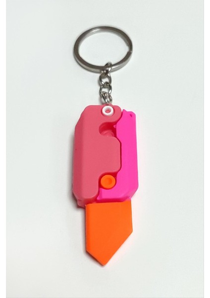 shop Bıçak Silikon Anahtarlık-Pembe