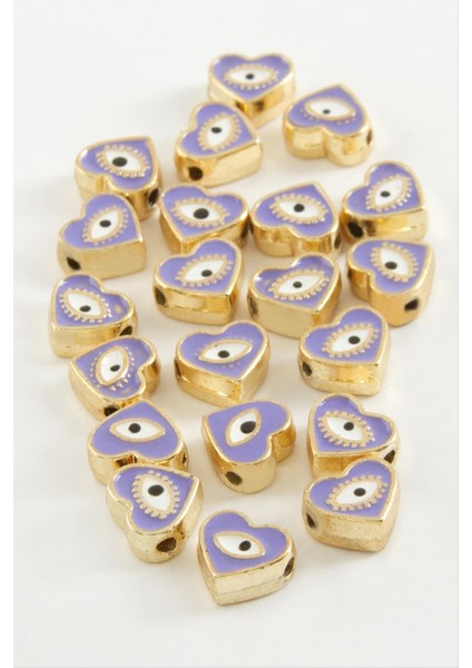 shop Kalp Göz Mineli Bileklik ve Kolye Ucu Aparatı 1 Adet-Lila fiyatları