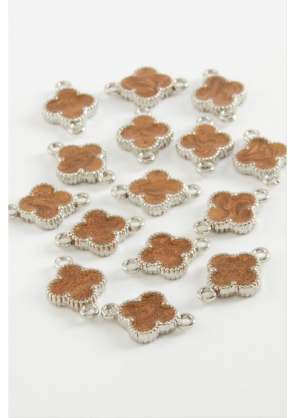 shop Çiçek Çift Kulplu Mineli Bileklik ve Kolye Ucu Aparatı 1 Adet-Kahverengi fiyatları