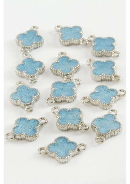 shop Çiçek Çift Kulplu Mineli Bileklik ve Kolye Ucu Aparatı 1 Adet-Açık Mavi fiyatları