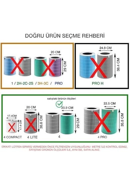 Xiaomi Smart Air Purifier 4 Uyumlu Mor Hepa Filtre |yedek Filtre | Pm2.5 ve Alerjen Temizleyici indirimleri