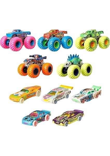 Wheels Monster Trucks Karanlıkta Parlayan Araçlar Paketi Hot Wheels Monster Trucks Karanlıkta Parlayan Araçlar Paketi 5 Adet Monster Trucks Aracı ve 5 Adet Araba Içeren Çoklu Paket HCB57 fiyatları
