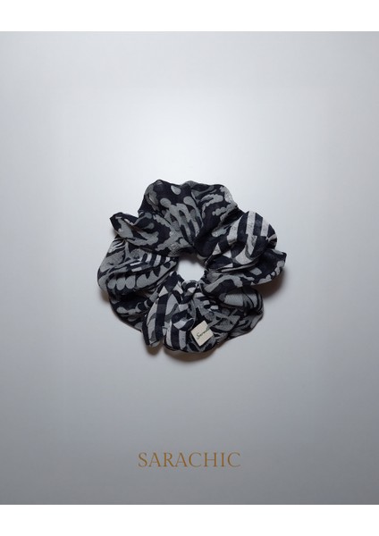 Zebra Desenli Dantel Scrunchie