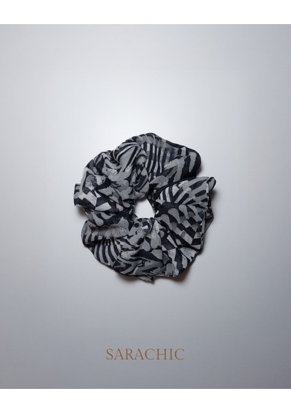 Zebra Desenli Dantel Scrunchie modelleri