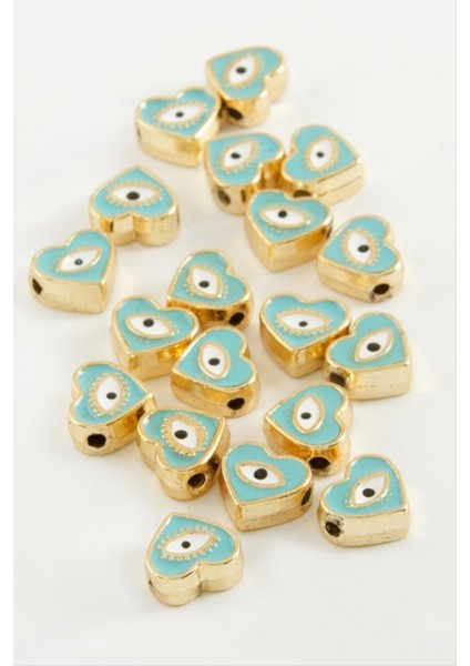 shop Kalp Göz Mineli Bileklik ve Kolye Ucu Aparatı 1 Adet-Turkuaz fiyatları