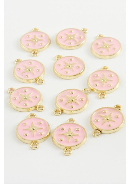 shop Yıldız Tek Kulplu Mineli Bileklik ve Kolye Ucu Aparatı 1 Adet-Pembe