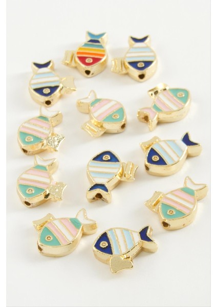 shop Balık Mineli Bileklik ve Kolye Ucu Aparatı 1 Adet-Sarı