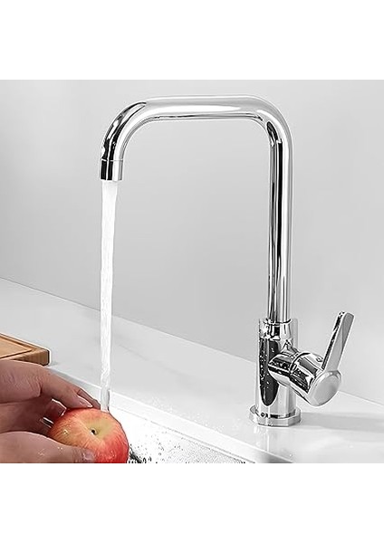 Star Lüx Kuğu Batarya Krom Lavabo Banyo Mutfak Musluğu Musluk Mermer Tezgah Üstü Çift Su Giriş Evye fırsatları