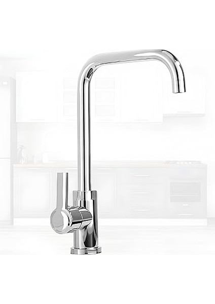 Star Lüx Kuğu Batarya Krom Lavabo Banyo Mutfak Musluğu Musluk Mermer Tezgah Üstü Çift Su Giriş Evye indirimleri