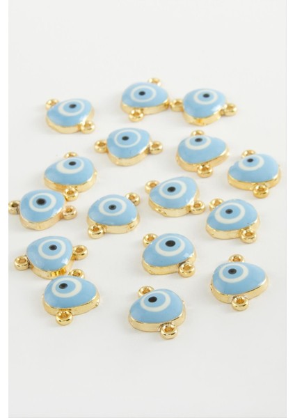 shop Nazar Çift Kulplu Mineli Bileklik ve Kolye Ucu Aparatı 1 Adet-Açık Mavi fiyatları