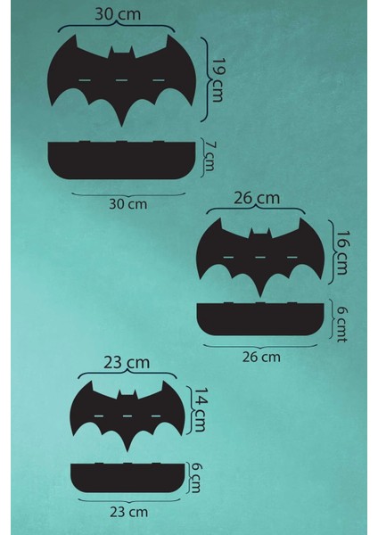 (3'lü) Dekoratif Batman Çocuk Odası Duvar Rafı fiyatları