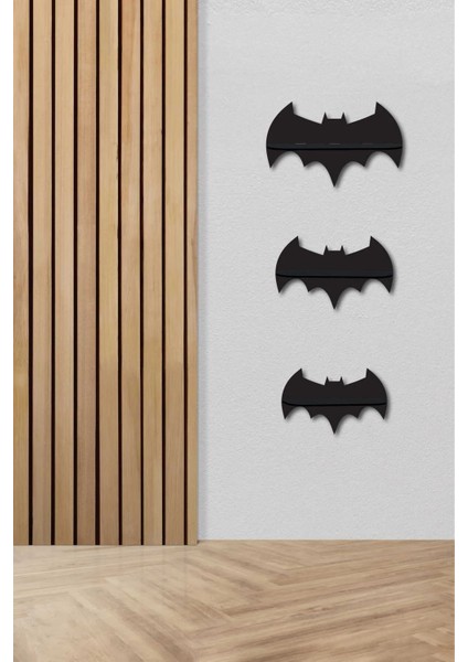 (3'lü) Dekoratif Batman Çocuk Odası Duvar Rafı modelleri