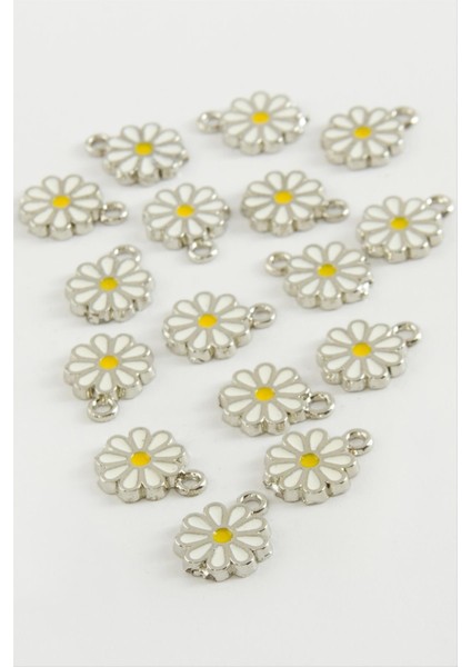 shop Papatya Tek Kulplu Mineli Bileklik ve Kolye Ucu Aparatı 1 Adet-Gümüş Rengi