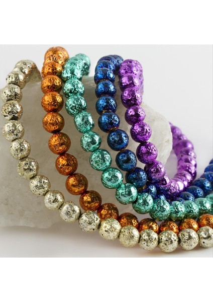 shop 8 mm Kaplamalı Lav Taşı-Altın Rengi