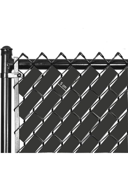 Örgü Tel Koruma, Kapatma, Gizlilik Bantları, Pvc Çit Şeridi (50 Metre) (5cm, Antrasit)