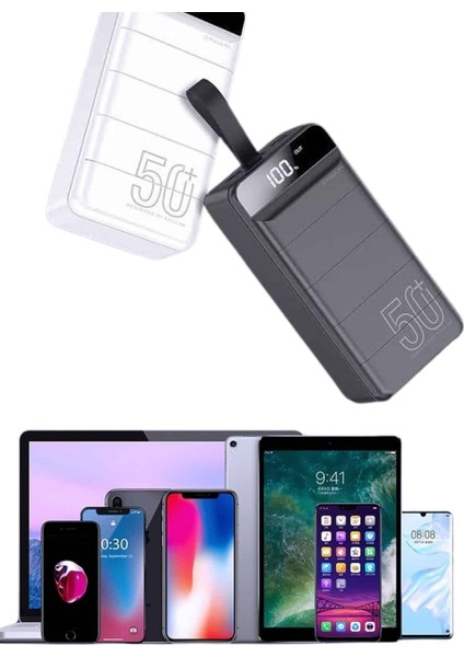 Resveq Hızlı Taşınabilir 50.000 Mah Powerbank LED Ekran Android ve Ios Uyumlu fırsatları