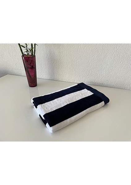 Plaj Büyük Havlu, Havuz ve Plaj, Cabana Çizgili Tek Taraflı Havlu ve Tek Taraflı Kadife 81 cm x 177 cm Mavi Beyaz (1) fiyatları