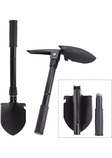 Çok Fonksiyonlu Katlanır Kürek, Pusulalı Çelik Mini Kürek, Şişe Açacağı ve Taşıma Çantası, Yürüyüş, Kamp, Bahçe Işleri, Hayatta Kalma, Balıkçılık, Sırt Çantasıyla Seyahat Için