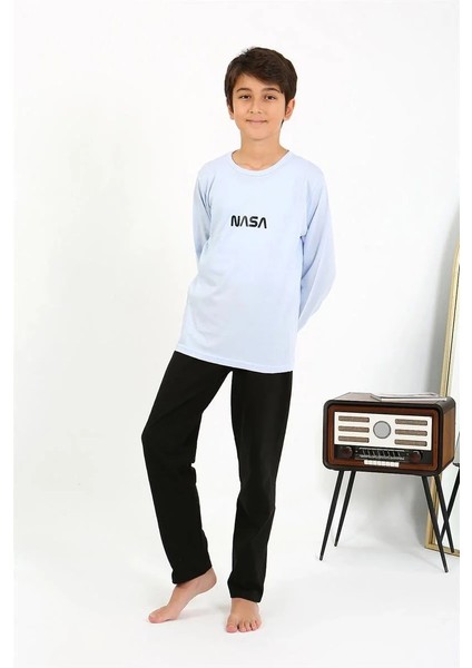 Moda Erkek Çocuk Uzun Kol Penye Pijama Takım Buzmavisi indirimleri