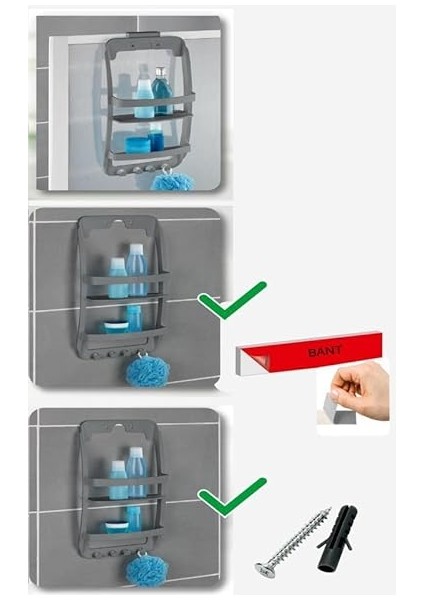 Plastik Banyo Rafı (Gri) modelleri