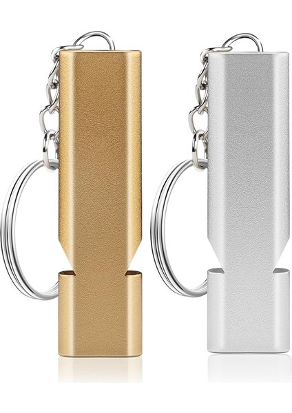 Düdük, 2 Adet Hakem Düdüğü, Dağ Acil Düdük, Metal Düdük, Antrenmanlar Için Uygun Futbol Kürek Okulu Spor Kamp Yürüyüş (Gümüş/altın)