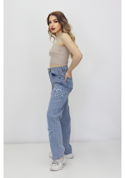 Kadın 4 Yıldız Detaylı Kot Pantolon modelleri