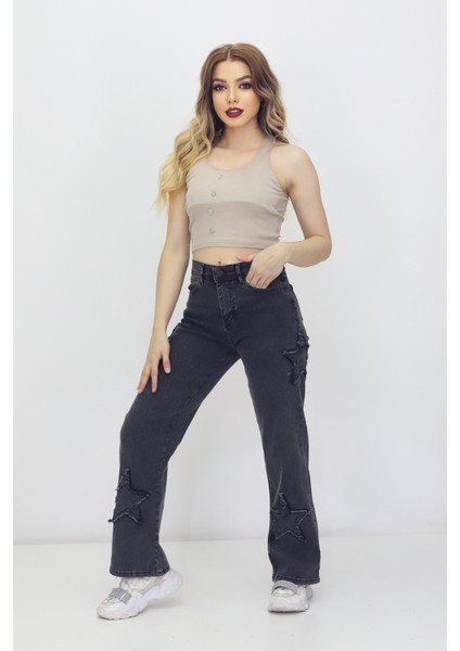 Kadın 4 Yıldız Detaylı Kot Pantolon modelleri