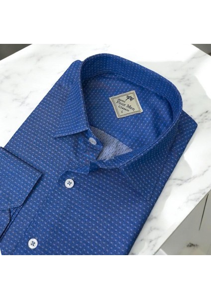 Klasik Geniş Kesim Desenli Uzun Kollu Erkek Gömlek modelleri