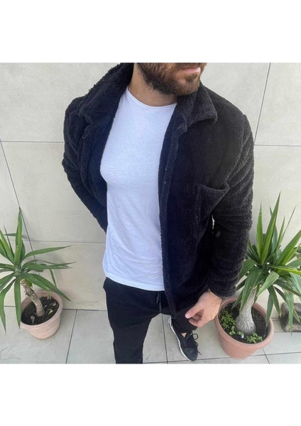 Erkek Siyah Peluş Ceket
