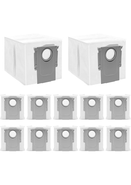 Roborock Saros 10R/Q Revo/qrevo Maxv/qrevo Master/qrevo Slim/qrevo Pro/qrevo S/qrevo Curve/qrevo Curv Için 12 Adet Toz Torbası, Roborock Için Yedek Parça Elektrikli Süpürge Torbası