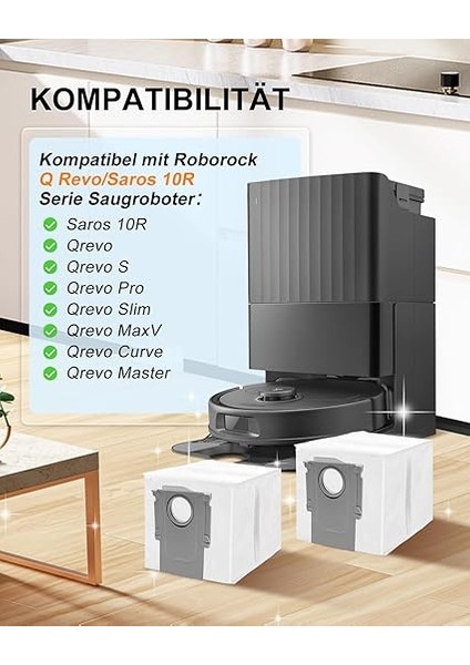 Roborock Saros 10R/Q Revo/qrevo Maxv/qrevo Master/qrevo Slim/qrevo Pro/qrevo S/qrevo Curve/qrevo Curv Için 12 Adet Toz Torbası, Roborock Için Yedek Parça Elektrikli Süpürge Torbası fiyatları