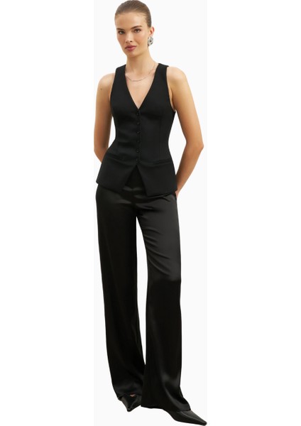 Tailored V-Neck Hourglass Waistcoat V Yaka Kadın Yelek