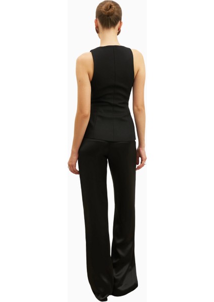Tailored V-Neck Hourglass Waistcoat V Yaka Kadın Yelek