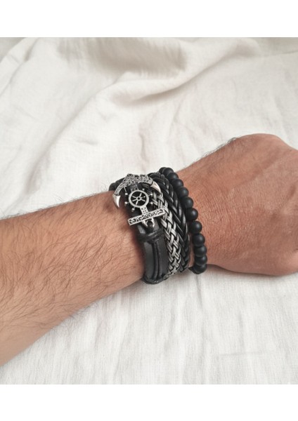 4 Adet Deri Bileklik Denizci Çapa Figürlü Hakiki Deri Bileklik Erkek Bileklik fiyatları