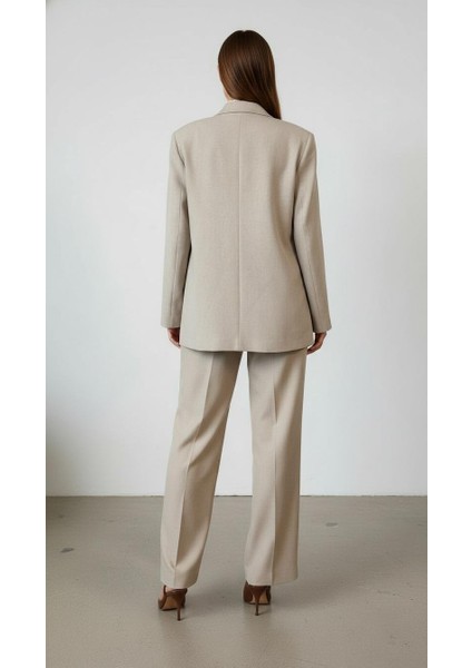 Kadın Alt Üst Vatkalı Blazer Takım- Çift Kemer modelleri