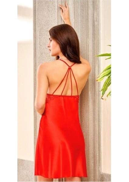 Nurteks 5428 Kısa Saten Gecelik