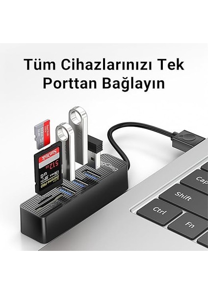 USB 2.0 Sd - Microsd Kart Okuyucu ve 3 Port USB Çoklayıcı Hub fiyatları