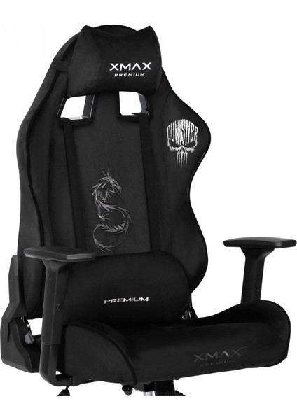 / Baskılı Rio Balerion Terletmez Kadife Kumaş Siyah Gaming Oyuncu Koltuğu / 120 kg Taşır