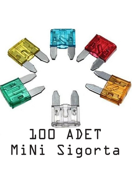 Mini Bıçak Sigorta 100 Adet Karışık 7.5 10 15 20 25 30 Amper N11.880