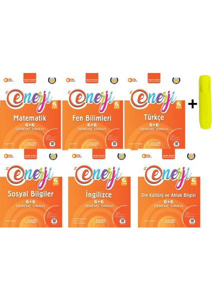 Palme 6.sınıf Enerji 6+6 Matematik Fen Türkçe Sosyal Ingilizce Din Deneme Sınavı Yeni