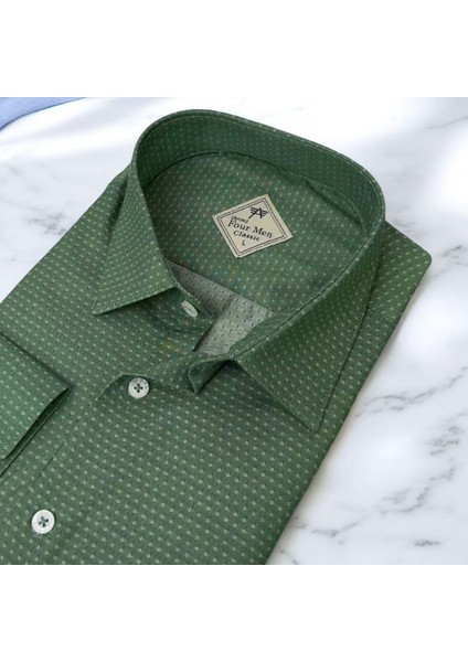 Klasik Geniş Kesim Desenli Uzun Kollu Erkek Gömlek fiyatları