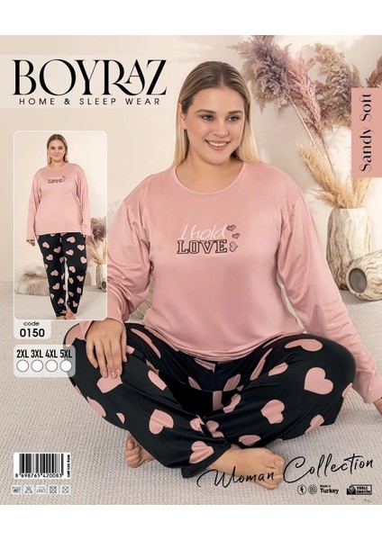 Boyraz 0150 Kadın Battal Uzun Kol Pijama Takımı