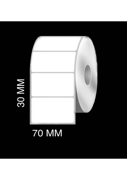 Boş Yapışkanlı Kuşe Barkod Etiketi 70MM x 30MM